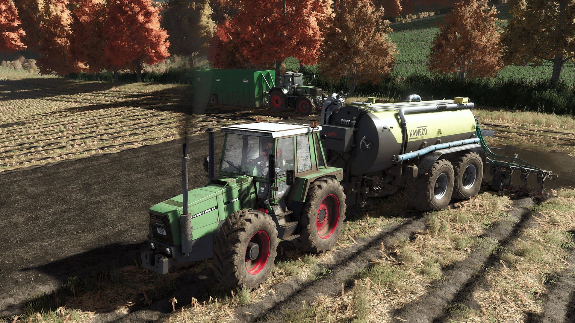 Осенняя грязная работа в поле, внесение жидкого навоза FENDT 626LS, FENDT 615LSA, FENDT 930TMS FS25 смотреть онлайн