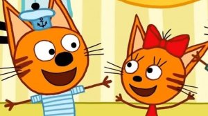 Три котика -  Музыкальная открытка для папы кота -  Мультик для детей два кота и кошечка