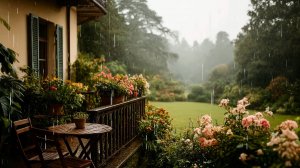 Звуки Дождя и Грозы Возле Дома для Сна и Расслабления | Атмосфера Релакса