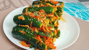 Мировая закуска малосольные огурцы по-корейски.🥒🥒