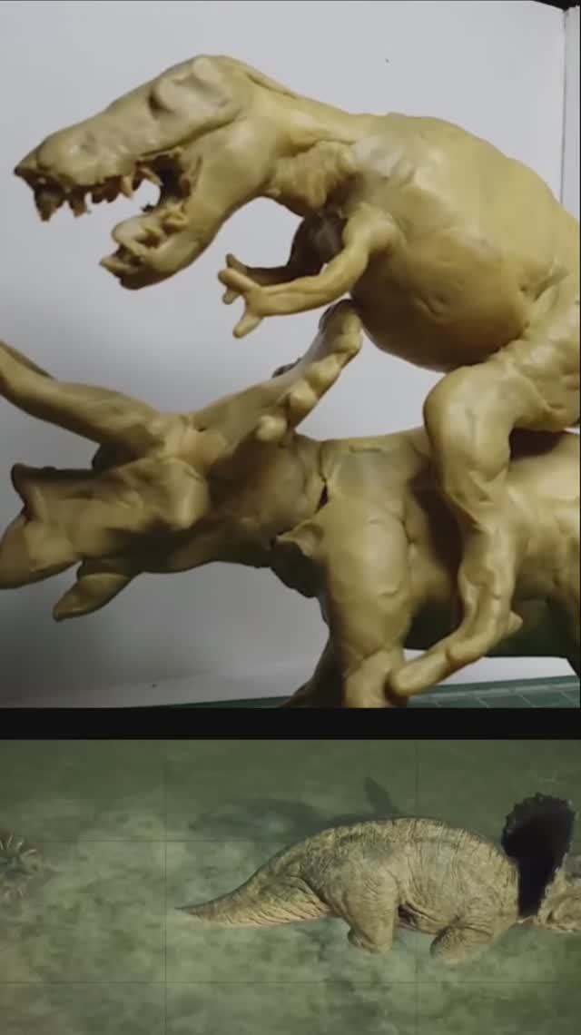Как слепить динозавтра трицераптоса из пластилина. смотреть онлайн