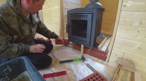 Установка печки в баню. Стройка бани 6 на 4! часть 3.