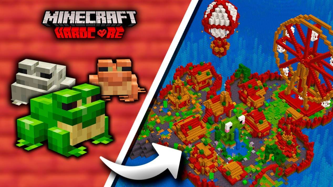 Построил ЛЯГУШАЧИЙ ОСТРОВ в Майнкрафт ХАРДКОР смотреть онлайн