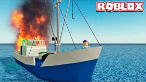 ПОТЕРЯЛСЯ в МОРЕ, Мой КОРАБЛЬ Загорелся - Симулятор корабля Роблокс Roblox Dynamic Ship Simulator