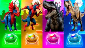 КОМАНДА ЧЕЛОВЕКА ПАУКА VS ДИНОЗАВРОВ ЮРСКОГО ПЕРИОДА | МУЛЬТФИЛЬМЫ ДИНОЗАВРЫ в Tiles Hop 108 серия