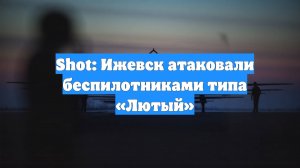 Shot: Ижевск атаковали беспилотниками типа «Лютый»