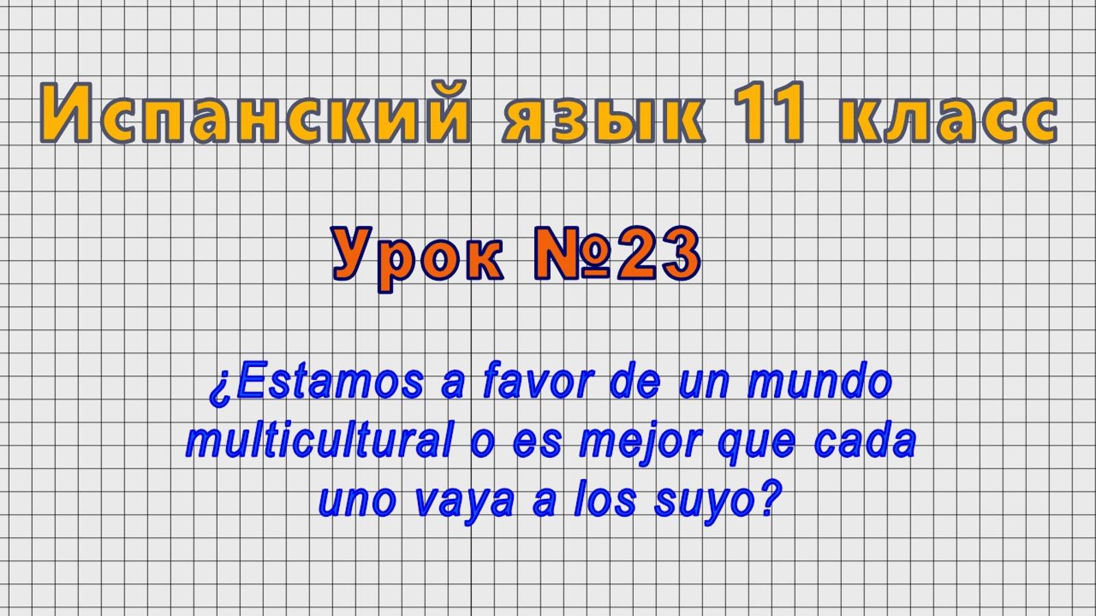 Испанский язык 11 класс (Урок№23 - ¿Un mundo multicultural o es mejor que cada uno vaya a los suyo?) смотреть онлайн