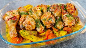 Картошка с куриными голенями на обед. Быстрый и вкусный рецепт