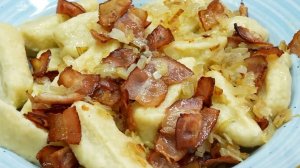 Картофельные галушки с беконом