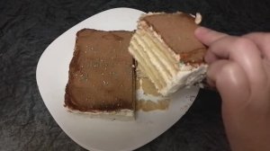 Торт без выпечки, с печеньем и творогом