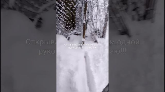 Откатные ворота  зима.