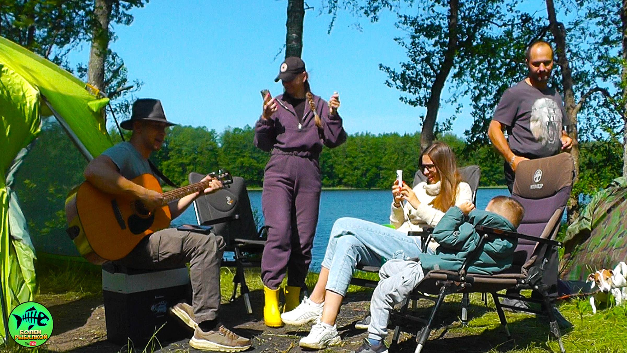 РЫБАЛКА НА ОЗЕРЕ С НОЧЕВКОЙ с ЖЕНАМИ. Готовим на костре. Ловим РЫБУ и КАЙФУЕМ. смотреть онлайн
