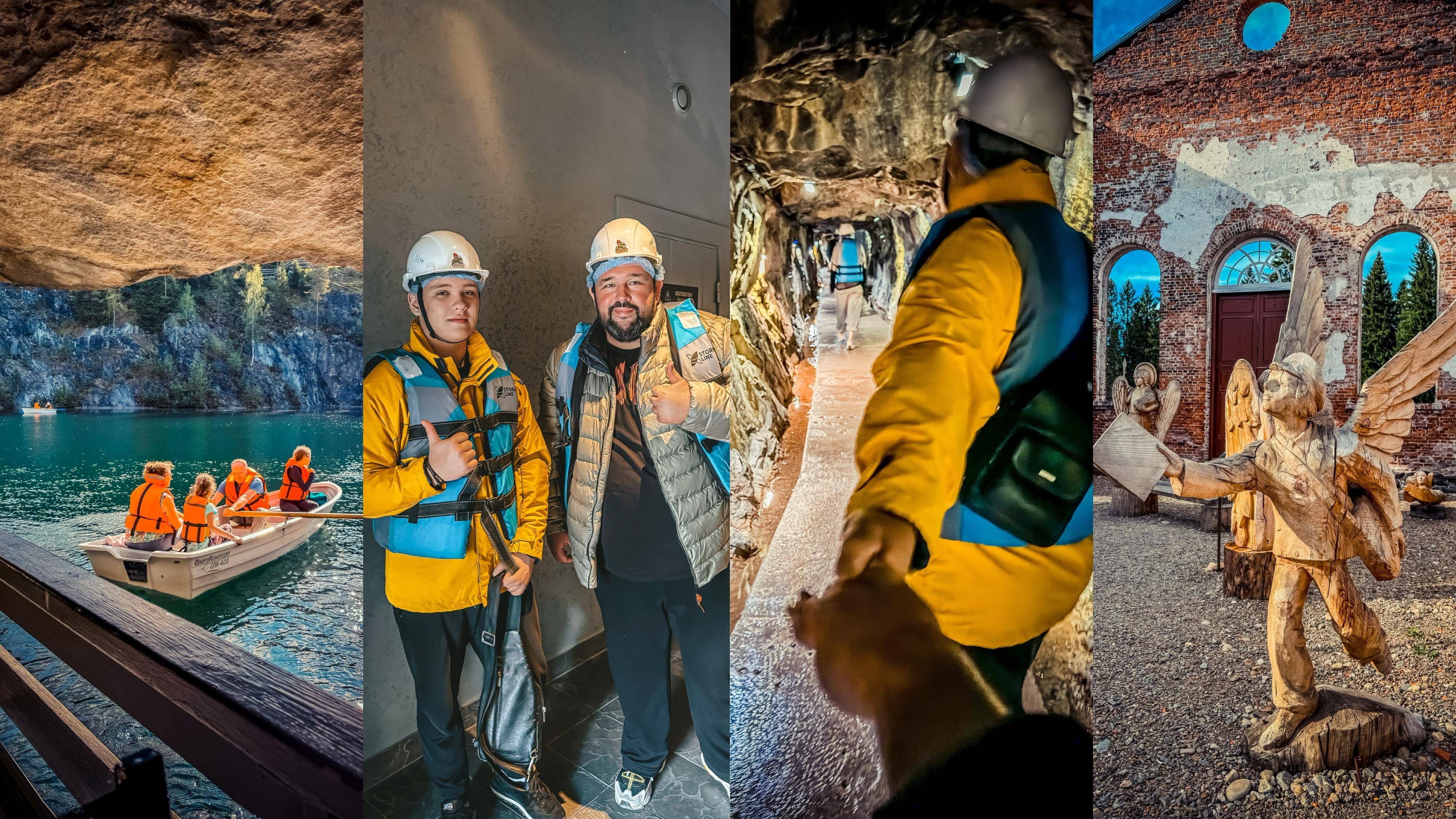 Путешествие на машине. День 5. Рускеала. Пещеры, затопленный карьер по добыче мрамора. Дом ангелов.