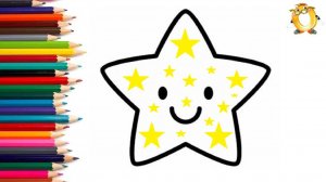 Мультик - раскраска для детей ЗВЕЗДА. Учимся как рисовать ЗВЕЗДУ вместе с детьми // ОБУЧАШКА ТВ