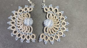 Фриволите серьги, делаем бусину из бисера. Часть 3