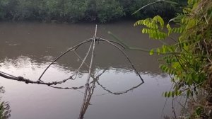 Рыбалка на огромный паук подъемник, как деды ловили