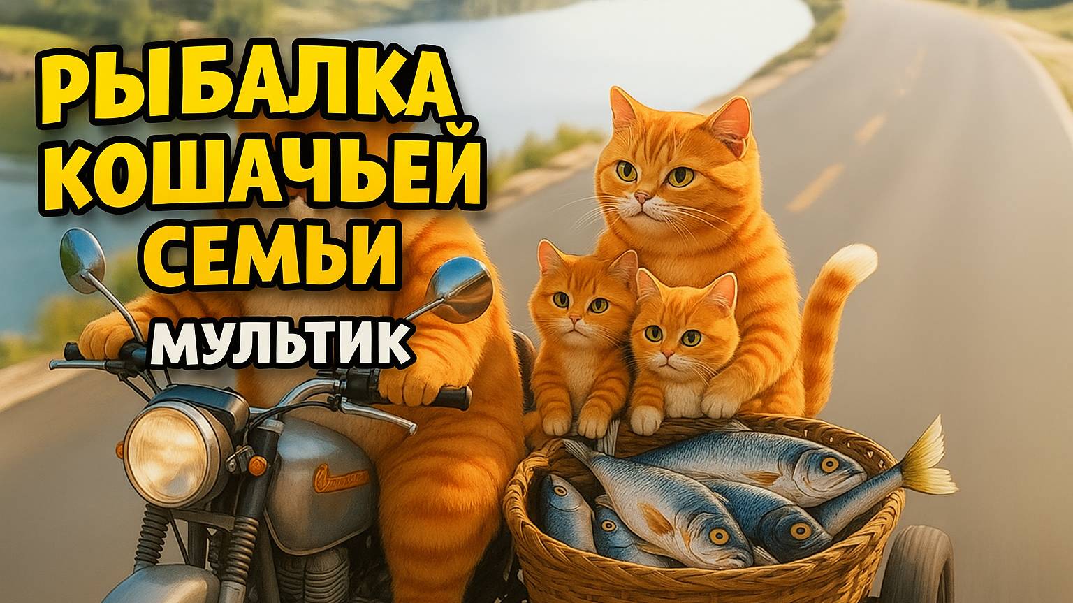 Кошачья семья мультик | Кошачья семья на рыбалке | Кошачья семья готовит | Мультики 2025