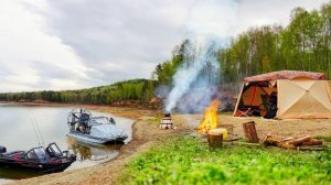 КОСМИЧЕСКАЯ РЫБАЛКА! ДВЕ НОЧЁВКИ, КУХНЯ, ШАТЁР, ЛОДКА и АЭРОЛОДКА! Рыбалка с Андреем Космос!