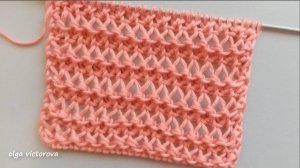 488 АЖУРНЫЕ ГОРИЗОНТАЛЬНЫЕ ДОРОЖКИ ИЗ ВЫТЯНУТЫХ ПЕТЕЛЬ Вязание Узоры спицами