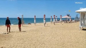 Крым Керчь Городской пляж сегодня 1 июля 2025. Море и погода в Крыму сейчас. Обстановка на пляже