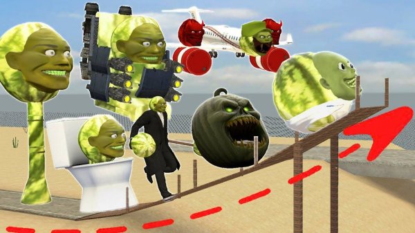 У КОГО САМЫЙ ДЛИННЫЙ ПРЫЖОК ИЗ ВСЕГО СЕМЕЙСТВА ЛИНГАНГ СКИБИДИ МЕЛОН В ИГРЕ GARRY'S MOD