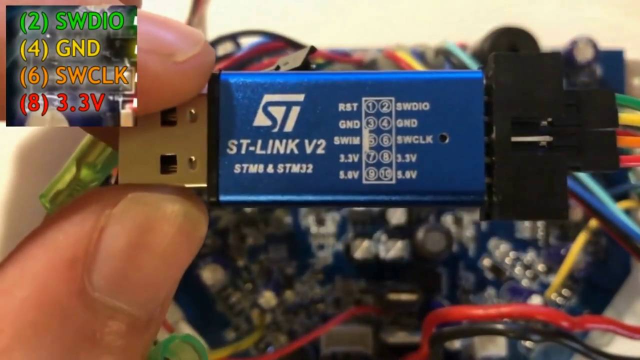 Прошивка материнской платы гироскутера через ST Link V2 смотреть онлайн