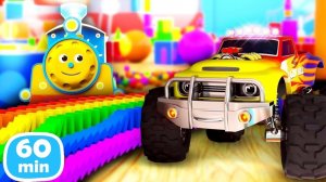 Мультик Паровозик Макс - Развивающий мультфильм. Цепная реакция. Учим цвета цифры и фигуры.