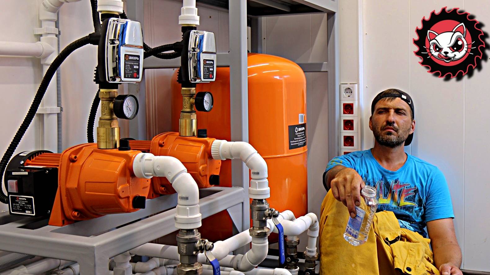 Вода в дом, эксперимент с двумя поверхностными насосами. смотреть онлайн