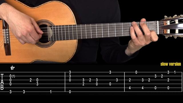 Air on the G String - Bach. Guitar Tutorial + TAB смотреть онлайн