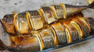 Очень ПРОСТО  и ВКУСНО! Запечённая СКУМБРИЯ с лимоном и луком в ДУХОВКЕ.