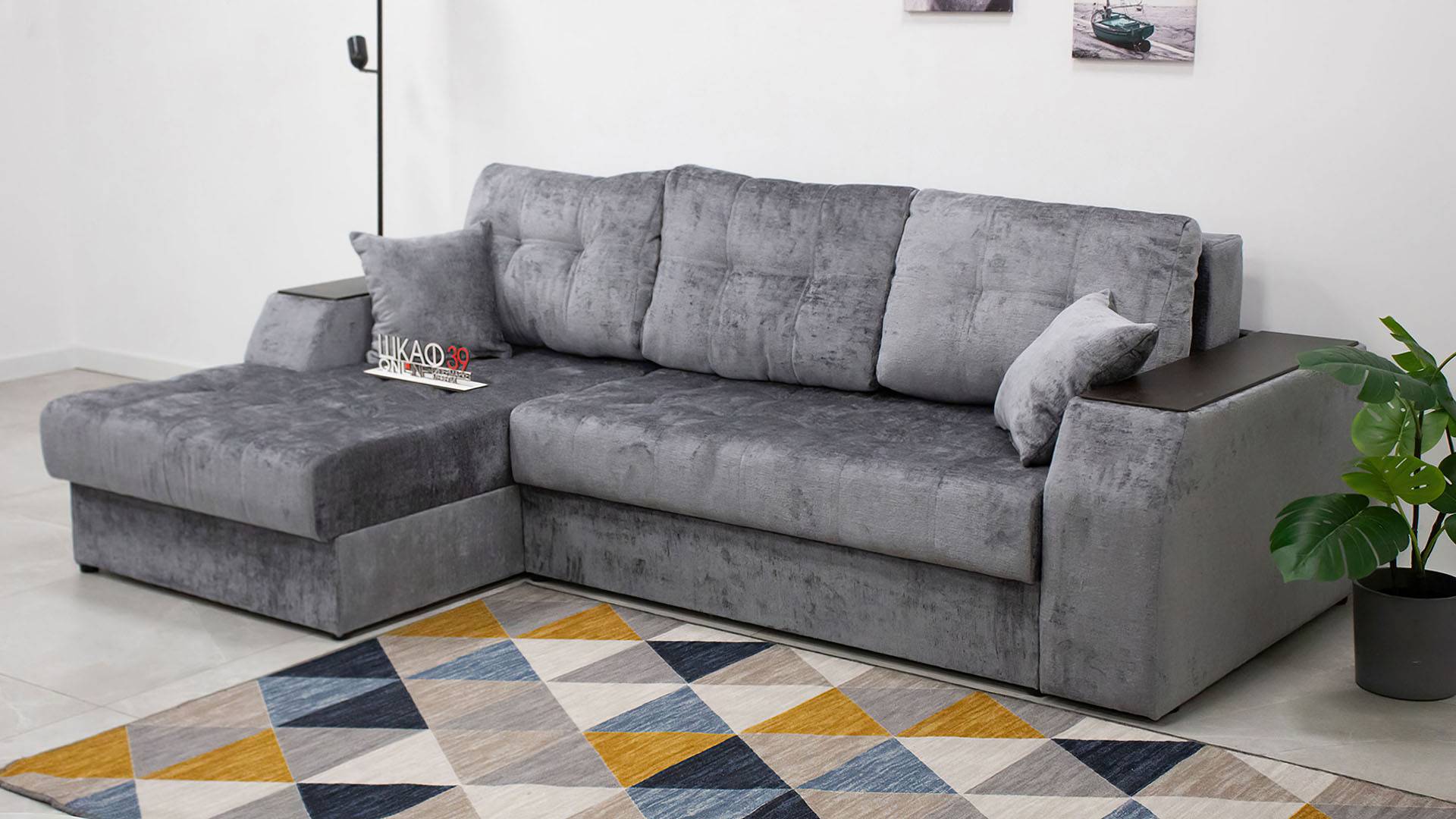 Лас-Вегас (04) угловой диван-кровать левый серый смотреть онлайн