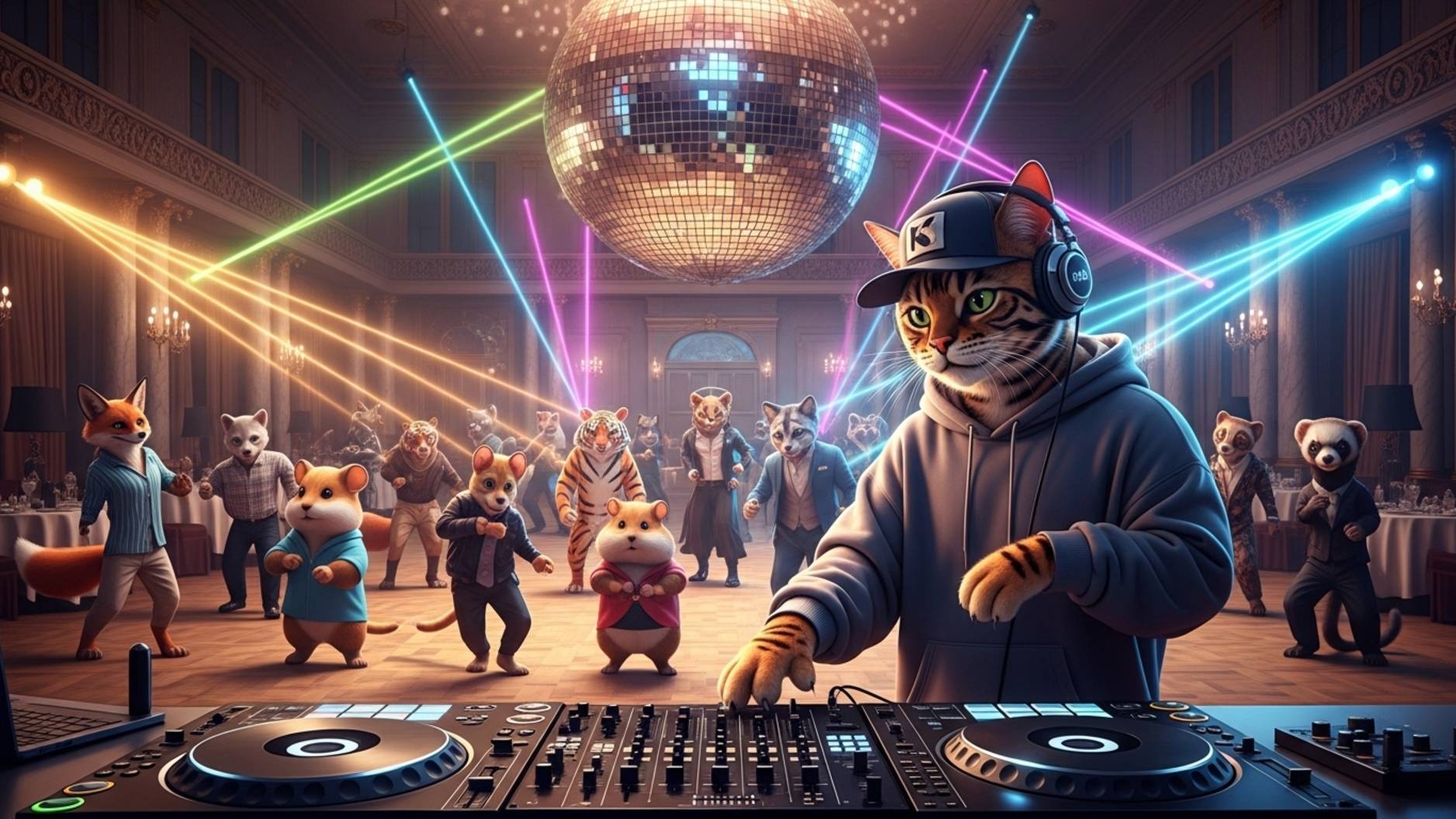 Индустриальный хард-техно бит – DJ Cat на пульте! - Purr-rum-pum-pum | AI Music & Video смотреть онлайн