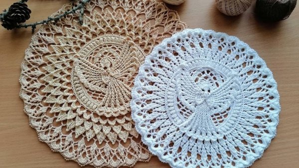 Ангел салфетка. 3-4 ряды. С переводам.