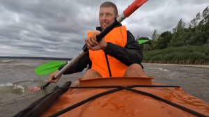 Землянка у реки. Неожиданная встреча. Попали в шторм. Прячемся от дождя. 2 часть