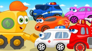 Мультик песенка для детей про машинки развивающий, обучающий. Учим цвета. Желтый и синий трактор