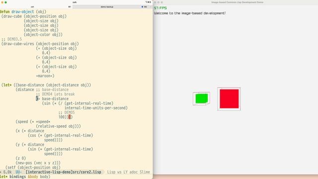 Демо интерактивной работы с Common Lisp, показанное на стартап-квартирнике 31 мая. смотреть онлайн