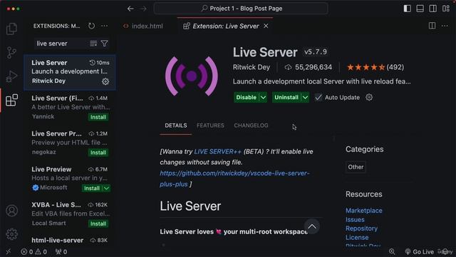 1. Installing the Live Server Extension смотреть онлайн