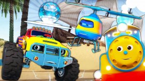 Развивающий мультфильм. Цепная реакция. Учим цвета и цифры. Мультики для детей, мультики про машинки