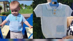 ✨️Рубашка поло спицами,для мальчика ✨️Экспресс МК✨️