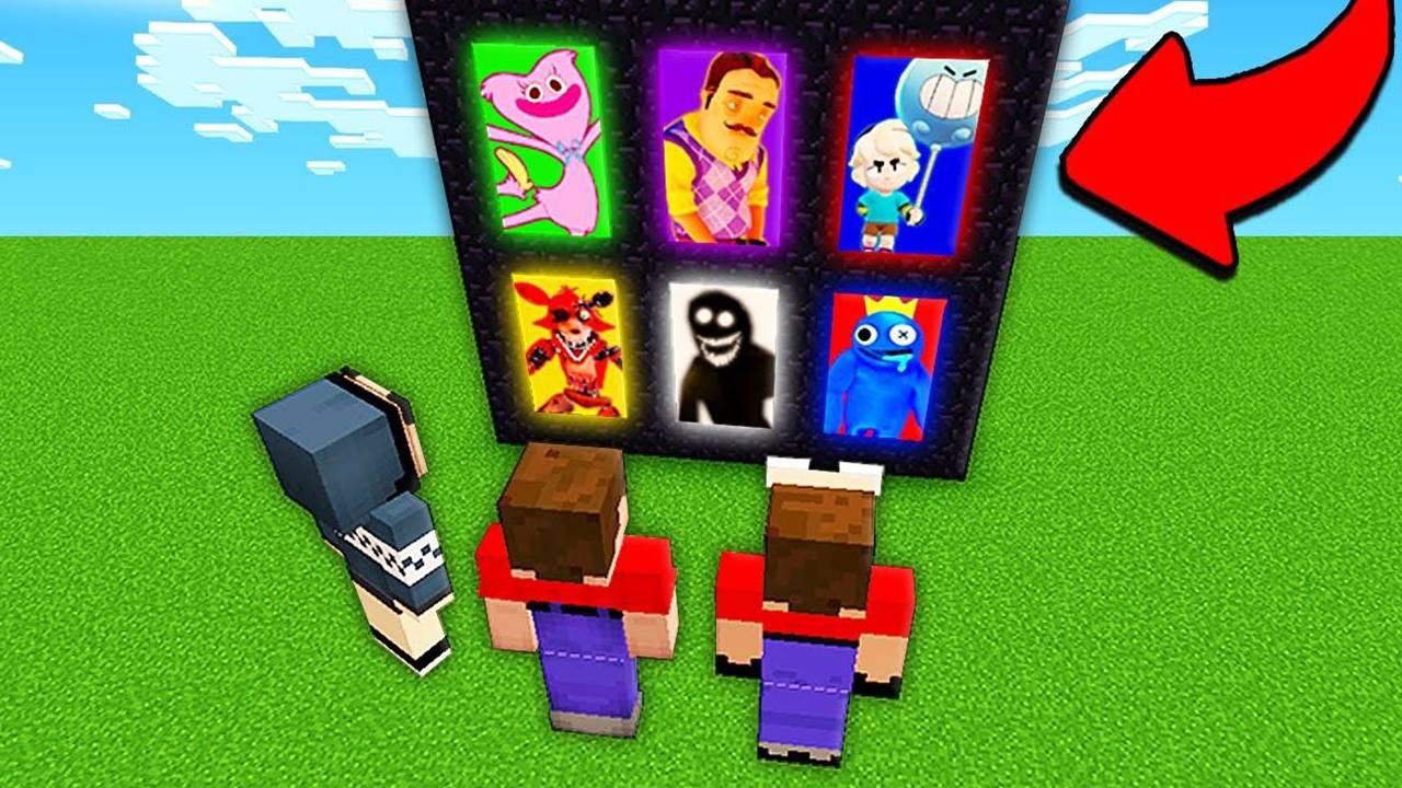 2 НУБА И ДЕВУШКА ПРО НАШЛИ НОВЫЕ ПОРТАЛЫ К МОНСТРАМ В МАЙНКРАФТ | Нубик Пэнн Minecraft смотреть онлайн