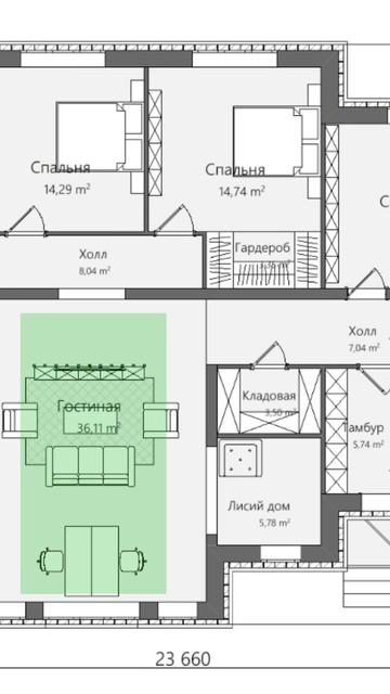 Проект дома площадью 213 м² для большой семьи