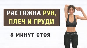5 мин Простая Растяжка РУКИ + ПЛЕЧИ + ГРУДЬ // Раскрываем плечевой пояс и грудь + улучшаем осанку