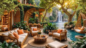 Летний джаз в Утренней Кофейне на Открытом Воздухе | мягкий Джаз для Сна и Отдыха, Работы