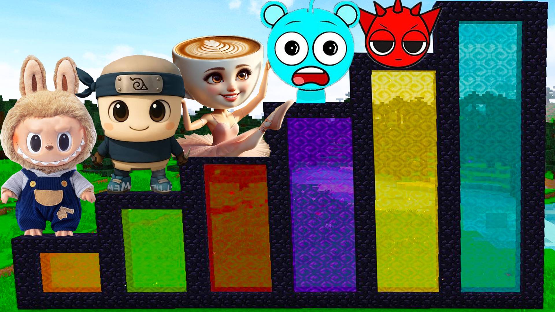 ВЫБЕРИ ПРАВИЛЬНЫЙ НЕОБЫЧНЫЙ ПОРТАЛ С ИГРУШКАМИ ЛАБУБУ И СПРУНКАМИ В МАЙНКРАФТ смотреть онлайн