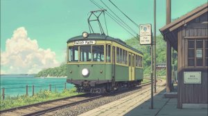coastal track train alongside ocean   a playlist for fresh bayfront vibes #lofichill #relaxmusic