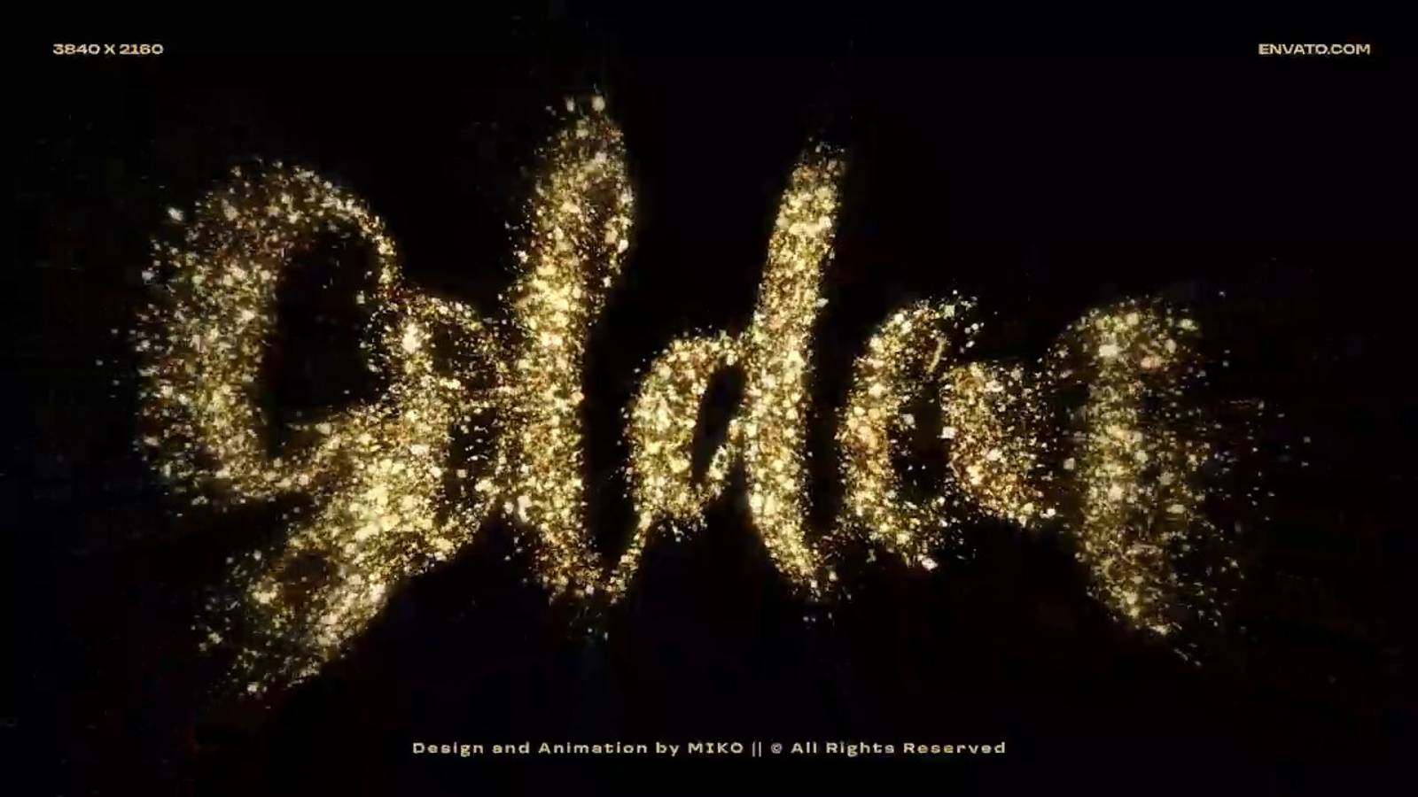 Интро Золотое 2 Заставка для вашего логотипа и текста на заказ. Пример