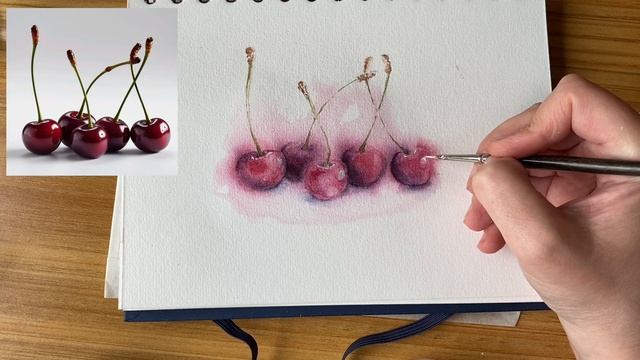 Рисуем вишни акварелью. Часть 7 смотреть онлайн