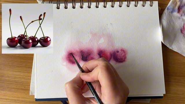 Рисуем вишни акварелью. Часть 4 смотреть онлайн