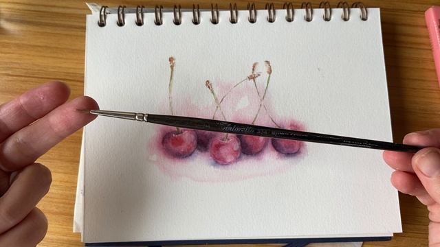 Рисуем вишни акварелью. Часть 1 смотреть онлайн