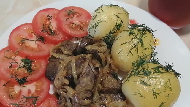 Печень жареная